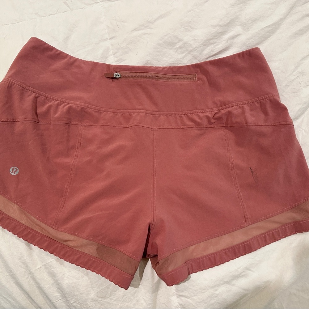 Lululemon athletica Pink/mauve Athletic Shorts with Curved/scalloped Hem